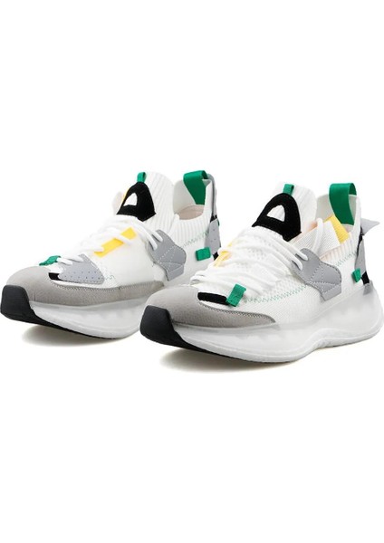 Erkek Günlük 24Y500-7 Şık Yüksek Taban Beyaz Siyah Sneaker Ayakkabı modelleri