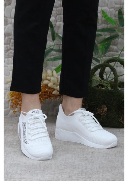 Kadın Sneaker Günlük 24Y301 Yüksek Taban Beyaz Spor Ayakkabı