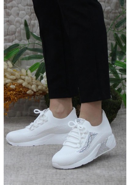 Kadın Sneaker Günlük 24Y301 Yüksek Taban Beyaz Spor Ayakkabı