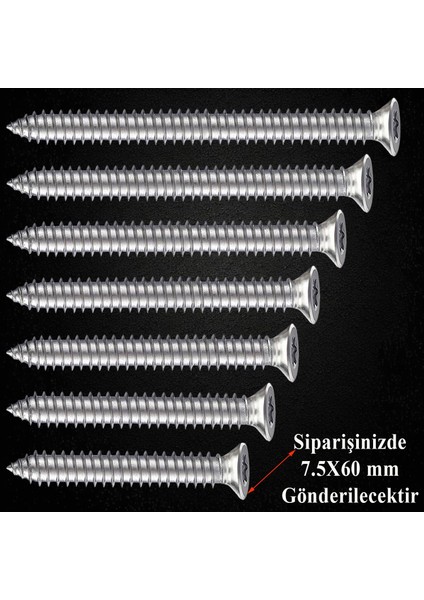 Buldex Vida 7.5X60 mm 50 Adet Sivri Uçlu Dübelsiz Beton Vidası Tork Duvar Vidası Buldeks fırsatları