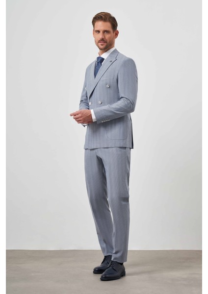 Erkek Lacivert Poliviskon Trend Kruvaze Slim Fit Sivri Yaka Takım Elbise fiyatları