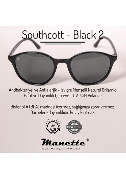 Southcott Black 2 -Black -Cam Yeşil Güneş Gözlüğü