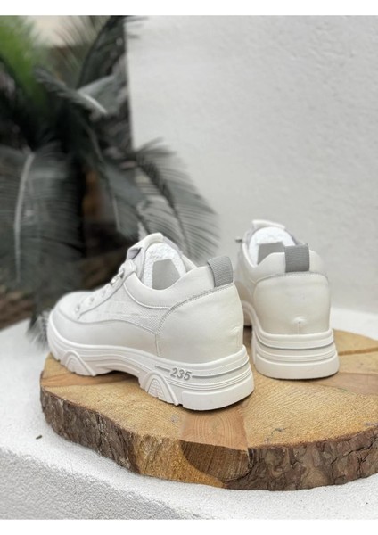 Kadın Sneaker Günlük 24Y314 Yüksek Taban Beyaz Gizli Topuk Spor Ayakkabı