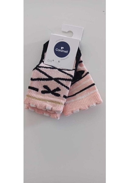 Çizgili Soket Çorap Kırmızı