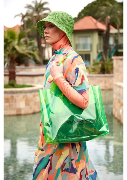 Yeşil Şeffaf Plaj Çantası C2405 fiyatları