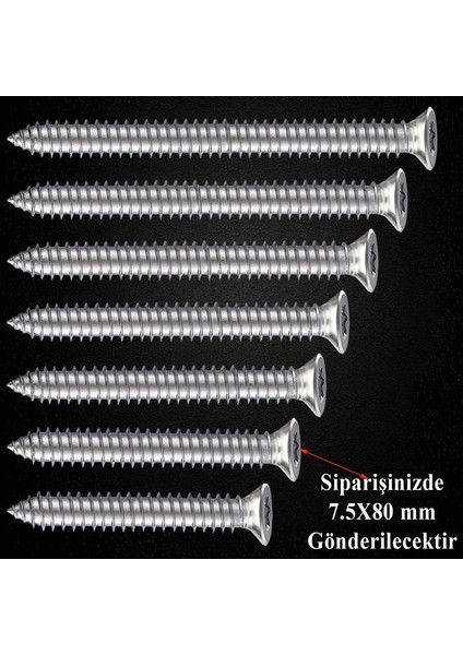 Buldex Vida 7.5X80 mm 50 Adet Sivri Uçlu Dübelsiz Beton Vidası Tork Duvar Vidası Buldeks fırsatları