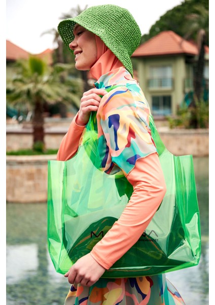 Yeşil Şeffaf Plaj Çantası C2405 modelleri