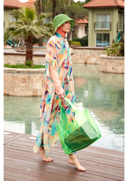 Yeşil Şeffaf Plaj Çantası C2405 indirimleri