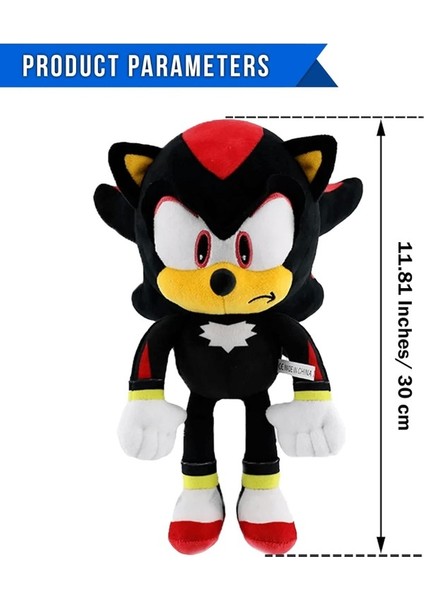 Runjing Shadow The Hedgehog Peluş Oyuncak - Süper Yumuşak Siyah Sonic Hedgehog Figürü - Çocuklar Için Mükemmel Gölge Erkek ve Kız Çocuklar Için Hediye Peluş Figür - 12" Siyah Yurt Dı (Yurt Dışından)