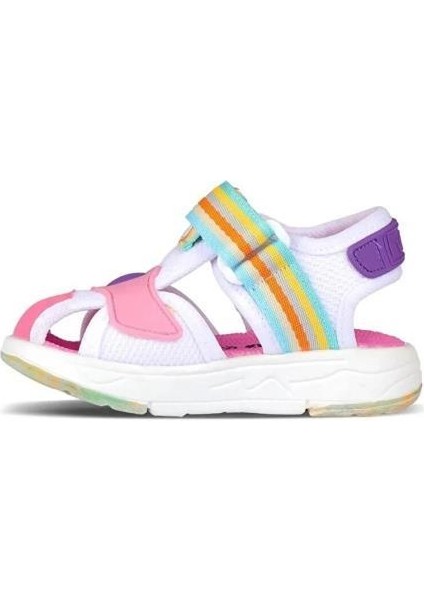 Beyaz-Pembe Çocuk Sandalet Erkek Çocuklar İçin Düz Taban Cırt Bağlamalı fiyatları