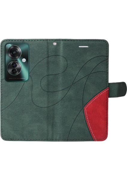 Kart Yuvası Standı ile Oppo Oppo 11F 5g Iki Renkli Dikiş Için Flip Case (Yurt Dışından) fiyatları