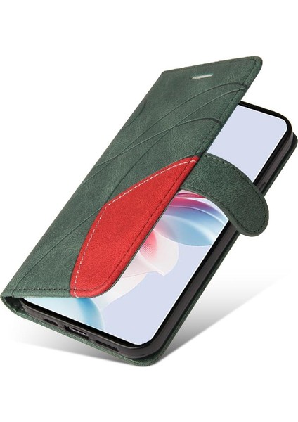 Kart Yuvası Standı ile Oppo Oppo 11F 5g Iki Renkli Dikiş Için Flip Case (Yurt Dışından) fırsatları