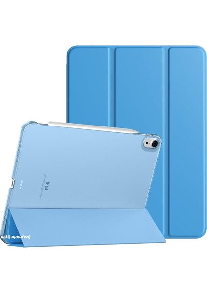 Apple Ipad Air 11 Inç 2024 Air 6. Nesil Uyumlu Kılıf Akıllı Smart Uyku Modlu Standlı Şeffaf Smart Kapaklı A2899, A2900