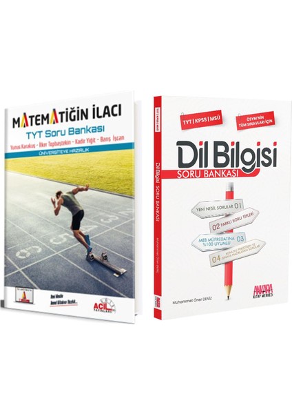 TYT Matematiğin İlacı ve Ankara Kitap Merkezi Yayınları Dil Bilgisi Soru Bankası Seti 2 Kitap