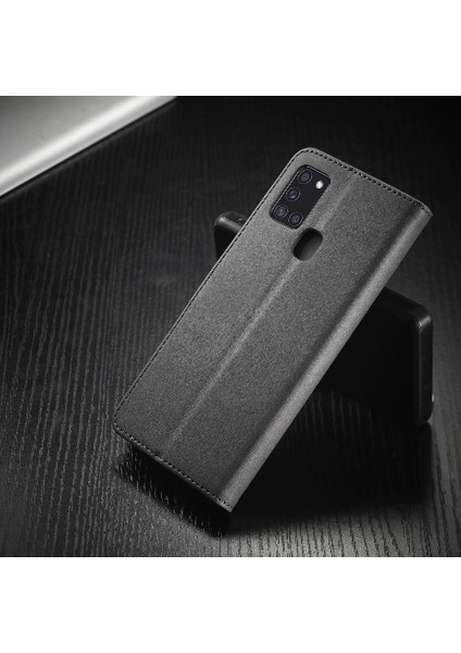 Samsung Galaxy A21S Kart Yuvaları Için Kılıf Cüzdan Buzağı Doku Yatay (Yurt Dışından)