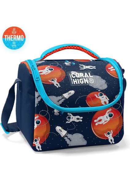 Coral High Kids Lacivert Mavi Astronot Desenli Thermo Beslenme Çantası 11893