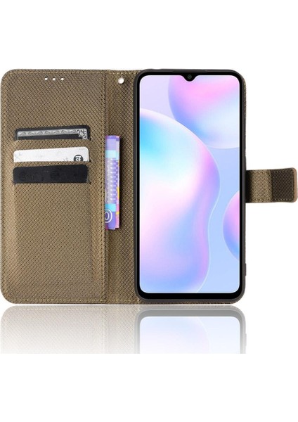 Xiaomi Redmi 9A Için Kılıf Kapak Manyetik Cüzdan Kickstand Kart Tutucu (Yurt Dışından)
