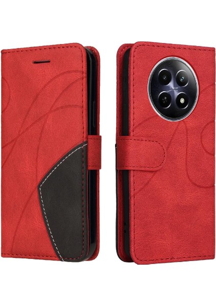 Realme 12 5g Kickstand Koruyucu Pu Deri Flip Folio Kılıf Için Flip Case (Yurt Dışından)