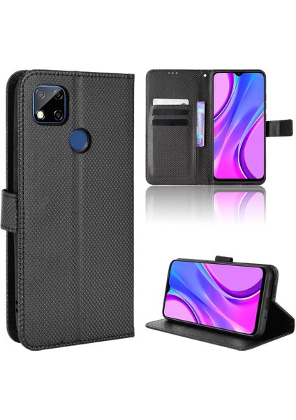 Xiaomi Redmi 9c Kickstand Manyetik Cüzdan Kart Tutucu Kapak Için Kılıf (Yurt Dışından)
