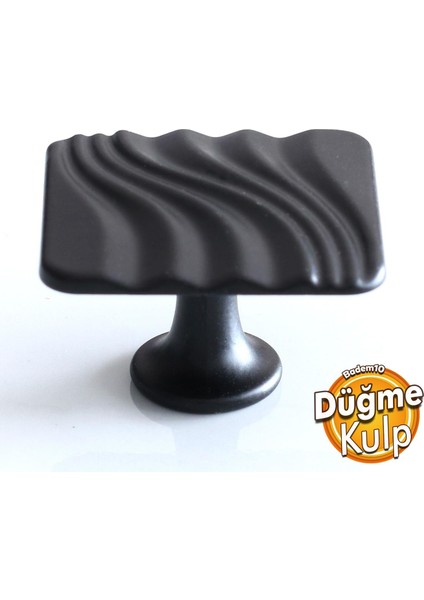 Kare Dalga Düğme Mat Siyah Kulp Mobilya Mutfak Dolabı Çekmece Dolap Kulpları Kapak Kulpu Metal