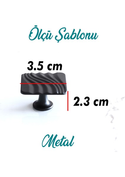 Kare Dalga Düğme Mat Siyah Kulp Mobilya Mutfak Dolabı Çekmece Dolap Kulpları Kapak Kulpu Metal