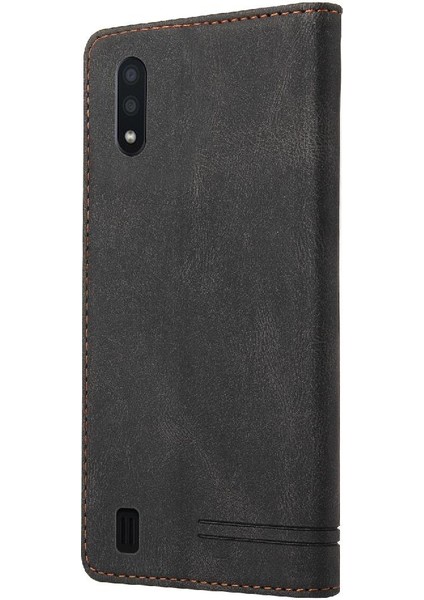 Samsung Galaxy A01 Premium Deri Premium Deri Kickstand Için Kılıf (Yurt Dışından) fırsatları