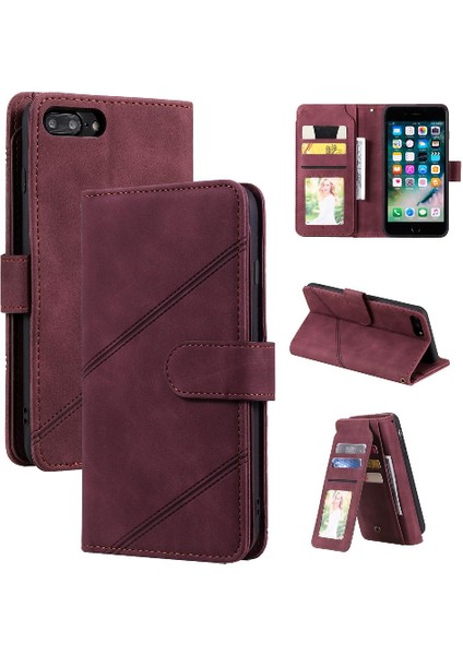 IPhone 7 Için Kılıf Artı Cüzdan Flip Folio Kart Tutucu Kickstand Pu Deri (Yurt Dışından)