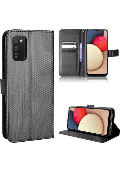 Samsung Galaxy A02S Manyetik Cüzdan Kapak Kickstand Kart Tutucu (Yurt Dışından)