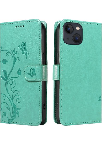 IPhone 14 Için Kılıf Artı Kabartmalı Kelebek ve Kart Yuvası Yüksek Kalite (Yurt Dışından)