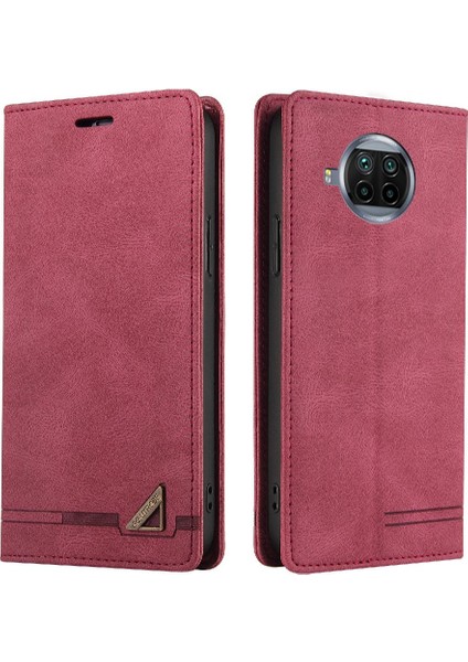 Xiaomi 10T Lite Premium Deri Kickstand Iki Kart Yuvaları Için Kılıf (Yurt Dışından)