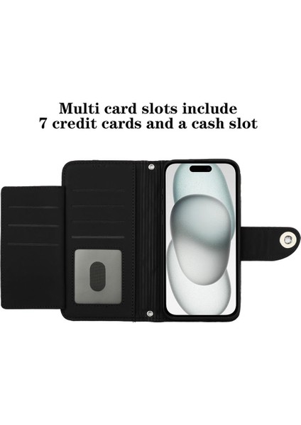 IPhone 15 Için Kılıf Artı Bilek Şerit Kart Tutucu Cüzdan Kapak Darbeye (Yurt Dışından) fırsatları