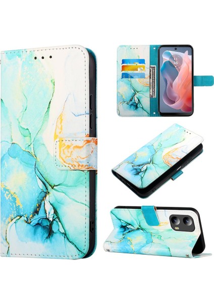 Motorola Moto G 5g 2024 Pu Deri Cüzdan Kickstand Mermer Desen (Yurt Dışından) modelleri