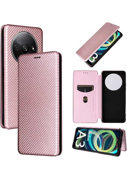 Kart Tutucu Kickstand ile Xiaomi Redmi A3 Manyetik Karbon Fiber Için Kılıf (Yurt Dışından) indirimleri
