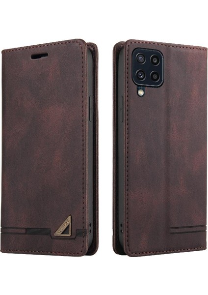 Samsung Galaxy M32 Premium Deri Kickstand Premium Deri Kılıf (Yurt Dışından)