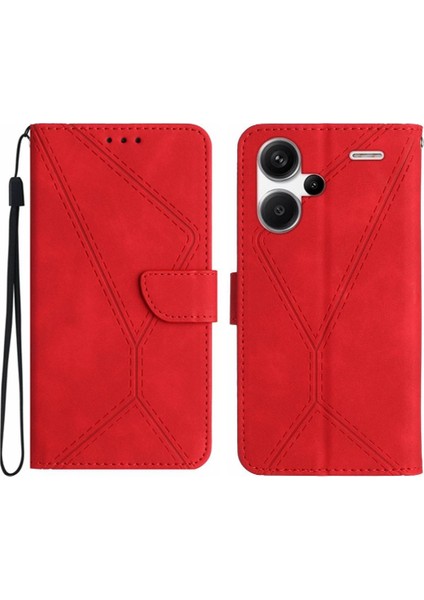 Xiaomi Redmi Için Not 13 Pro Artı Dikiş Kabartmalı Yumuşak Pu Deri (Yurt Dışından)