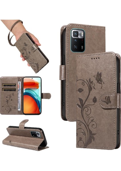 Xiaomi Poco X3 Gt Kabartmalı Kelebek ve El ile Kart Yuvası (Yurt Dışından)