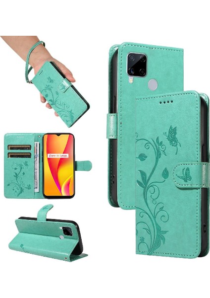 El Kayışı ve Kart Yuvası ile Realme C15/C12 Cüzdan Telefon Kılıfı Için Kılıf (Yurt Dışından) indirimleri