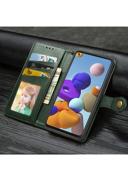 Samsung Galaxy A21S Flip Kapak Moda Tasarım Cüzdan Fonksiyonu (Yurt Dışından)