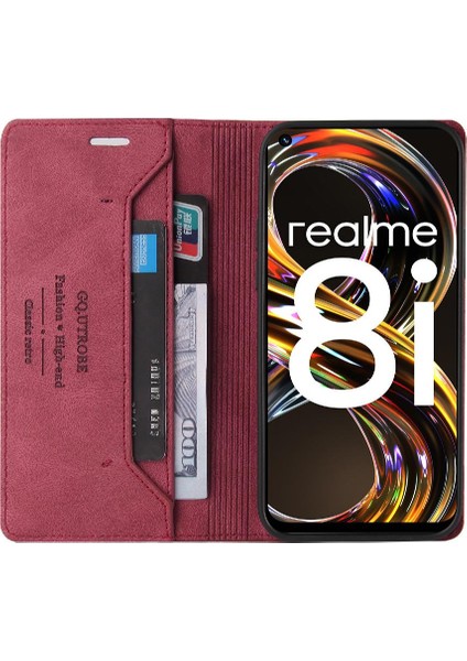 Realme 8i Iki Kart Yuvaları Premium Deri Premium Deri Için Kılıf (Yurt Dışından) indirimleri