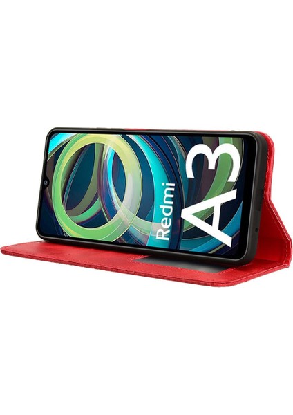 Xiaomi Poco C61 Cüzdan Manyetik Kapatma Pu Deri Kılıf (Yurt Dışından)