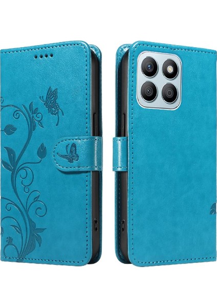 El Kayışı Kabartmalı Kelebek Cüzdan Telefon Kılıfı ile Onur X8B Için Kılıf (Yurt Dışından)