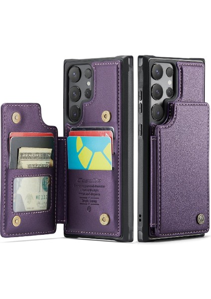 Samsung Galaxy S24 Ultra Kart Tutucu Pu Deri Için Caseme Cüzdan Kılıf (Yurt Dışından)