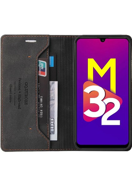Samsung Galaxy M32 Premium Deri Kickstand Premium Deri Kılıf (Yurt Dışından)