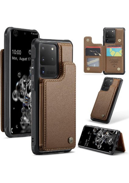Samsung Galaxy S20 Ultra Kickstand Kart Tutucu Pu Için Caseme Cüzdan Kılıf (Yurt Dışından)
