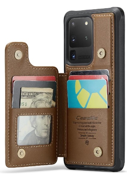 Samsung Galaxy S20 Ultra Kickstand Kart Tutucu Pu Için Caseme Cüzdan Kılıf (Yurt Dışından)
