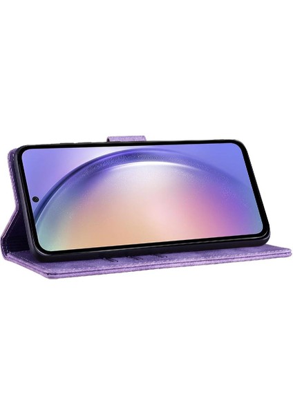 Mays Shop Samsung Galaxy Için Kılıf A52S 5g Flip Folio Kart Cep Tutucu Kapak Kedi (Yurt Dışından)