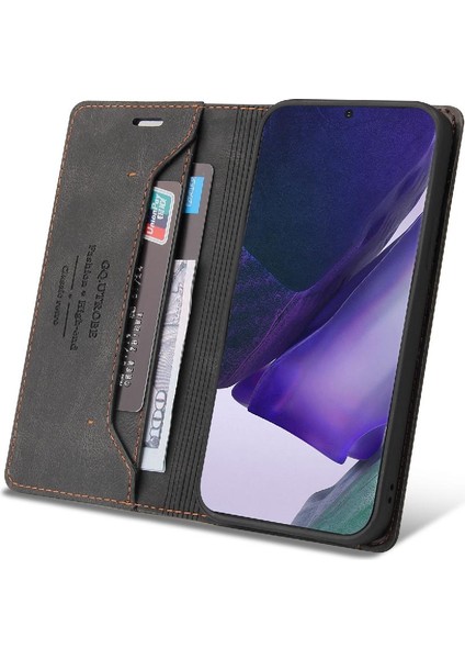 Samsung Galaxy Not 20 Iki Kart Yuvaları Için Kılıf Kickstand Premium Deri (Yurt Dışından)