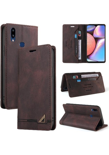 Samsung Galaxy A10S Kickstand Iki Kart Yuvaları Premium Deri Kılıf (Yurt Dışından)