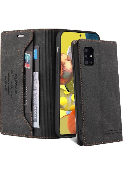 Samsung Galaxy A51 Kickstand Premium Deri Premium Deri Kılıf (Yurt Dışından)