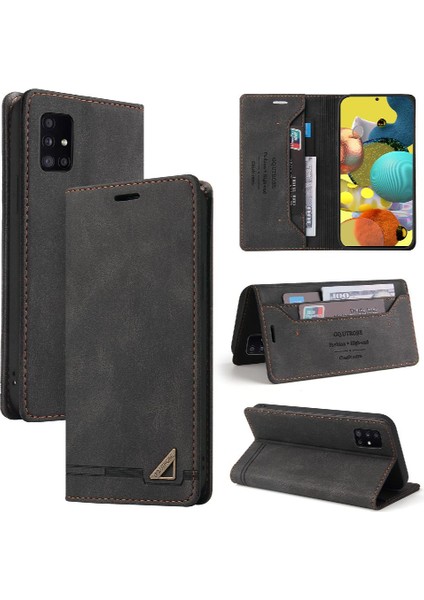 Samsung Galaxy A51 Kickstand Premium Deri Premium Deri Kılıf (Yurt Dışından)